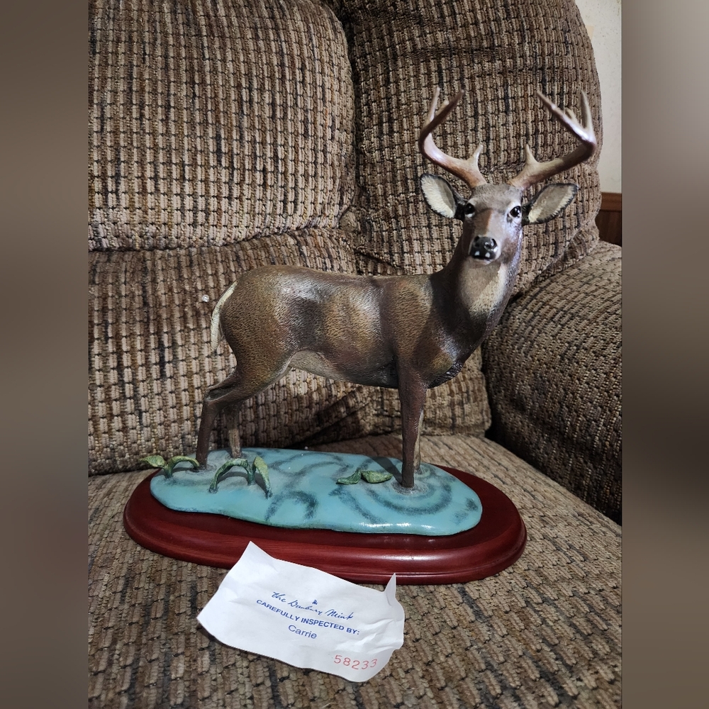 Danbury Mint Dawn Patrol White Tail Deer 10pt Sculpture Figure W/ Original Box